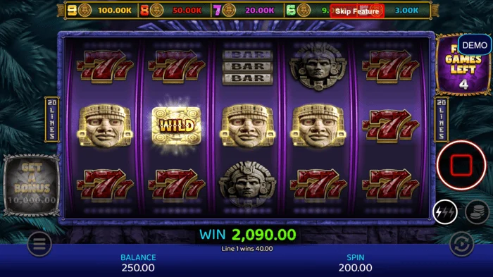 Mayan Madness - kemenangan di permainan bonus