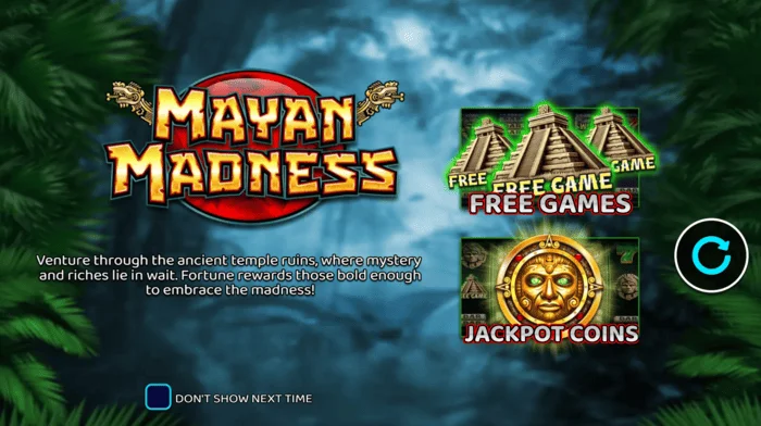 Mayan Madness - menu utama dengan tema Suku Maya